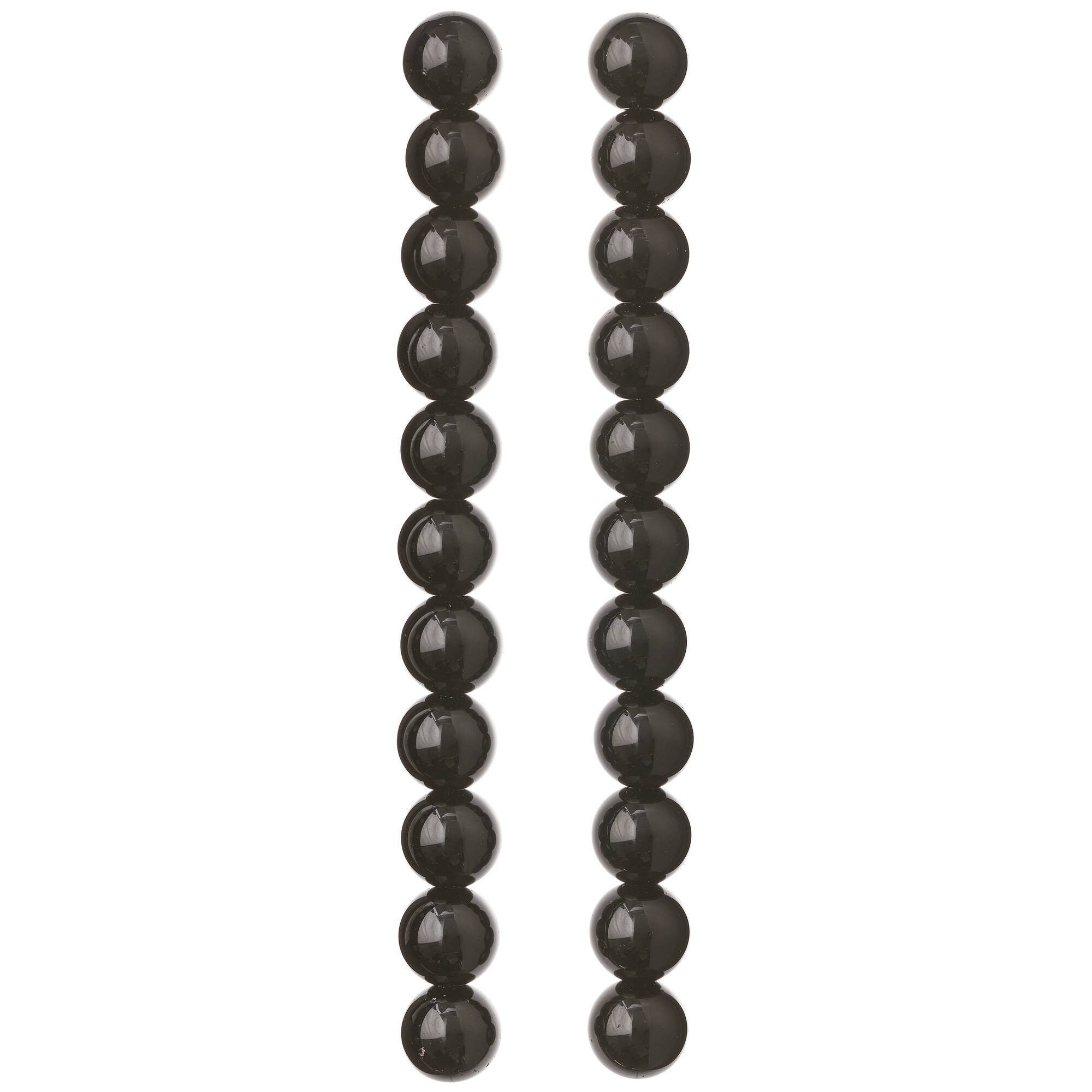 Black Jasper Round Beads, 10mm by Bead Landing™